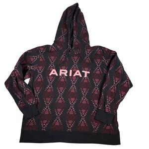 Ariat REAL Pullover Hoodie Aztec Geometric Print Women's 1X Plus Size
